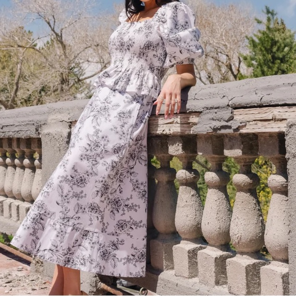 Rachel Pally Black and White Floral Dress